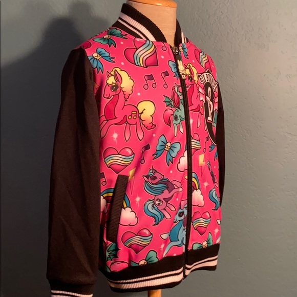 Kids bomber jacket Unicorn pink size 4 years - Picture 4 of 5